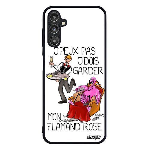 Coque J'peux Pas J'dois Garder Mon Flamand Rose Samsung Galaxy A14 4g 5g Silicone Paradis Blanc Humour Jpeux Bande Dessinée Texte De