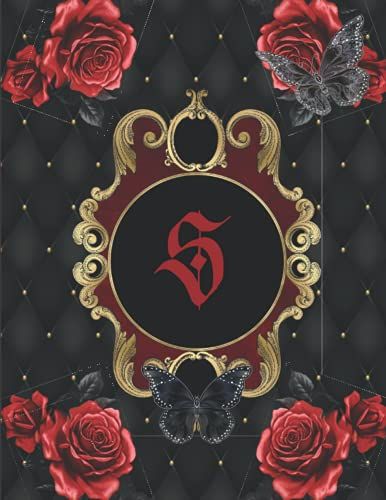 Vintage Goth Monogram Initial Letter S Notebook: 8.5 X 11 - 160 Pages Black And Red Vampire Composition Journal Or Diary For Home, School, Work College. Great For Planning, Organizing, And Ideas