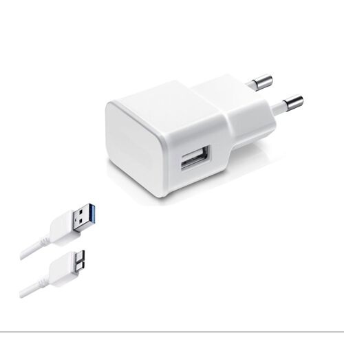  Kaeesi® Chargeur Secteur + Cable Micro Galaxy Note 3 Blanc Usb 3.0