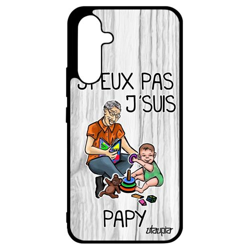 Coque silicone Galaxy A34 j'peux pas j'suis papy humour naissance garcon famille etui 4G grand pere drole papi gris antichoc Samsung