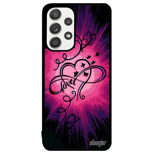 Coque Pour A33 Silicone Infini Love Amour Espoir Coeur Smartphone Noir Rose Soleil Souple Cover Case Telephone Dessin Samsung Galaxy