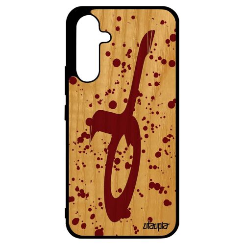 Coque pour A34 bois silicone Signe du zodiaque taureau univers Rouge calligraphie rigide tache d'encre housse dessin Samsung galaxy