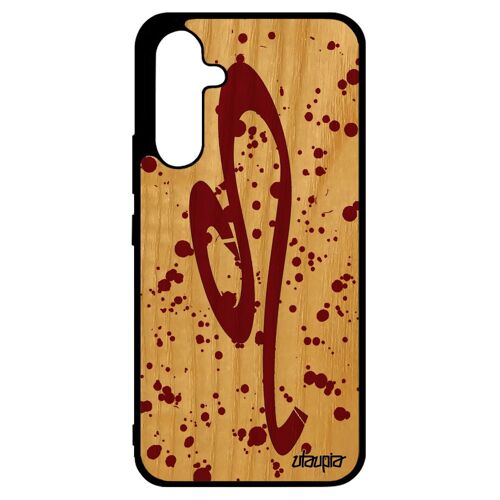 Coque Bois Galaxy A34 Silicone Signe Du Zodiaque Lion Bumper Calligraphie Dessin Horoscope Portable Tache D'encre Avenir 4g Samsung