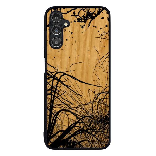 Coque De Protection A14 4g 5g Bois Silicone Océan Plantes Marines Dessin Nature Plongée Noir Fonds Marins Algues Mer Samsung Galaxy