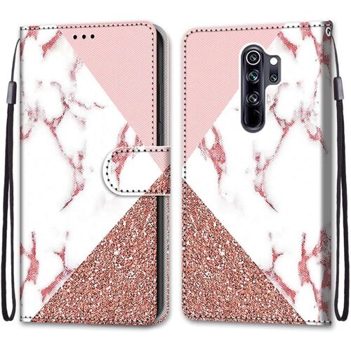 Coque Pour Xiaomi Redmi Note 8 Pro, Etui En Cuir Pu Portefeuille Housse Coque Avec 360 Degres Silicone Antichoc Protection Cover Cuir Pochette Magnetique Und Flip Bequille (Marbre)