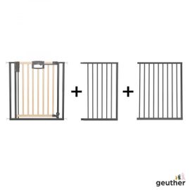 Barrire De Porte Pression Easylock Plus En Bois/Mtal Noir Et Nature - Max 200 Cm
