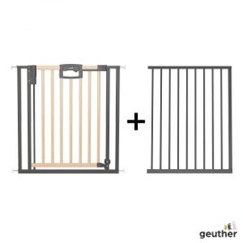 Barrire De Porte Pression Easylock Plus En Bois/Mtal Noir Et Nature - Max 152 Cm