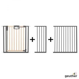 Barrire De Porte Pression Easylock Plus En Bois/Mtal Noir Et Nature - Max 192 Cm