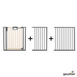 Barrire De Porte Pression Easylock Plus En Bois/Mtal Noir Et Nature - Max 208 Cm