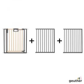 Barrire De Porte Pression Easylock Plus En Bois/Mtal Noir Et Nature - Max 226 Cm