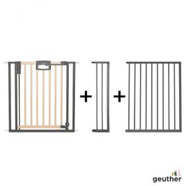 Barrire De Porte Pression Easylock Plus En Bois/Mtal Noir Et Nature - Max 168 Cm