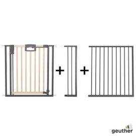 Barrire De Porte Pression Easylock Plus En Bois/Mtal Noir Et Nature - Max 176 Cm