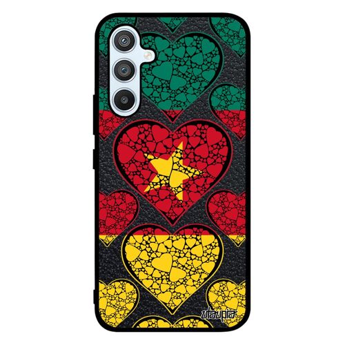 Coque Galaxy A54 silicone drapeau cameroun camerounais republique du I love noir cover foot portable coeur CAN mobile basket Samsung