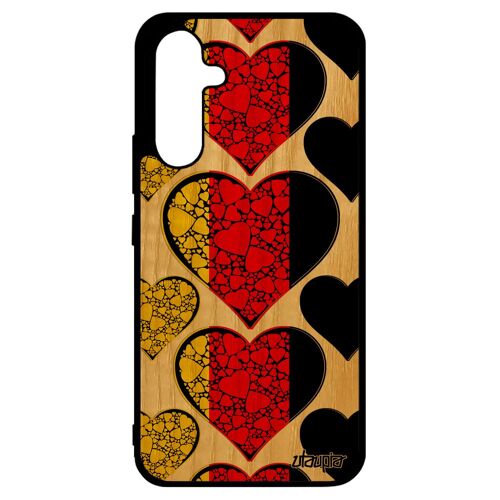 Coque En Vrai Bois Drapeau Allemagne Allemand A34 Silicone Football Jo Frêne Jeux Olympiques Etui Foot Smartphone De Samsung Galaxy