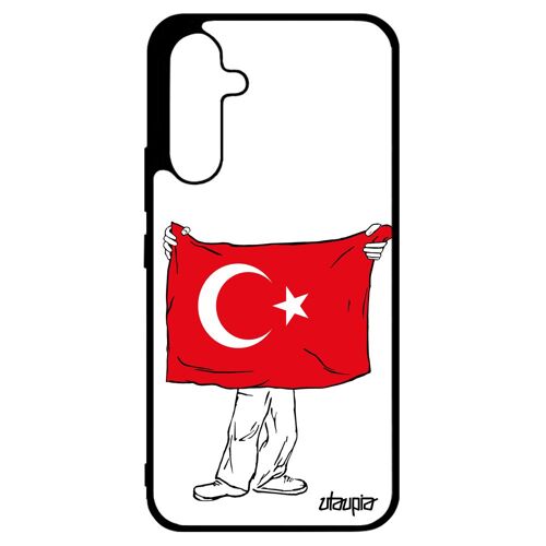 Coque Silicone Galaxy A34 Drapeau Turquie Turc Coupe D'europe Football Etui Jeux Olympiques Euro Design Basket Personnalisé Samsung
