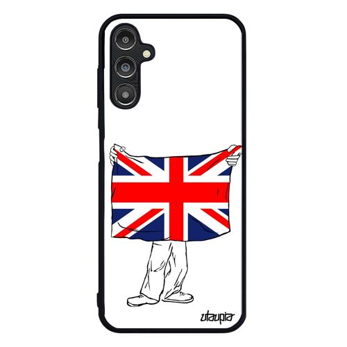 Coque Silicone A14 4g 5g Drapeau Union Jack Angleterre Anglais Coupe Du Monde Britannique Foot Jeux Olympiques Basket Samsung Galaxy