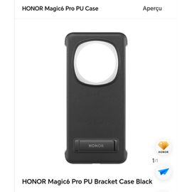 Honor Magic6 Pro Pu Bracket Case Black