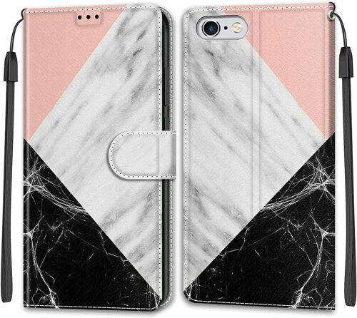 Coque Iphone 6s /6, Etui Iphone 6s / Iphone 6 (4,7 Pouces), Etui Housse En Cuir Flip Case Fonction Support Housse Avec Fentes De Cartes Magnetique Portefeuille Protection Case (Marbre 2)