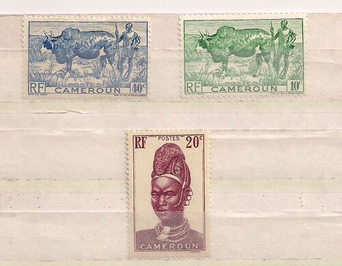 Cameroun- Lot De 2 Timbres Neufs Boeufs À Bosse Faciale 10c Et 40c Et 1 Timbre Neuf N°168 Faciale 20c
