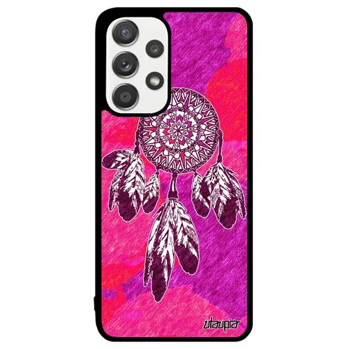Coque Silicone Attrape Reve A33 Personnalisé Plume Pastel Tatouage Telephone Receveur De Dreamcatcher Zen Violet Case Samsung Galaxy