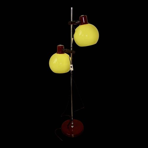 Lampadaire En Verre Mtal Et Plastique Hongrie Annes 70 Jaune
