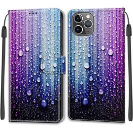 Coque Iphone 12 Pro Max, Etui Iphone 12 Pro Max (6,7 Pouces), Etui Housse En Cuir Coque Flip Case Fonction Support Avec Fentes De Cartes Magnetique Portefeuille Protection Case (Bleu Violet)