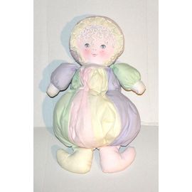 Doudou Fille Poupée De Chiffon Mundia - Peluche Fillette Tissus Coloré 36 Cm