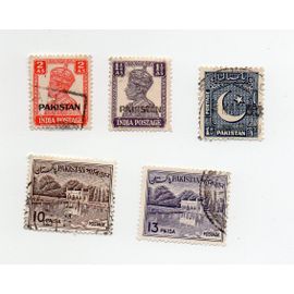 Pakistan- Lot De 5 Timbres Oblitérés Divers