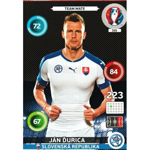N° 355 - Carte Adrenalyn Xl Euro 2016 - Jan Durica - Slovenska Republika
