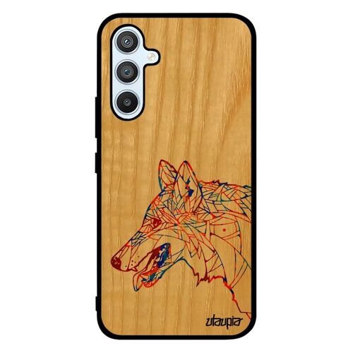 Coque A54 En Bois Silicone Loup Antichoc Bleu Husky Smartphone Azteque Tattoo Homme De Protection Mechant Chien Cover Samsung Galaxy