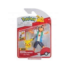 Coffret Pokemon Figurine Sacha 12 Cm Avec Pikachu - Figurine Deluxe Action : Fonction De Combat - Pokemon Jaune - Jouet Garcon