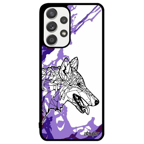 Coque Pour Samsung A33 Silicone Loup Animal Antichoc Telephone Housse Violet Montagne Solitaire Chien Tribal Made In France Galaxy