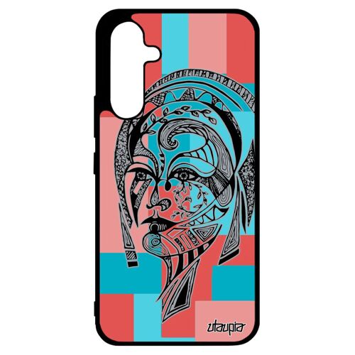 Coque Femme A34 Silicone Etui Ethnique Dessin Cube Fee Carré Fille Geometrique Mobile Azteque Graphique Tribal Design Samsung Galaxy