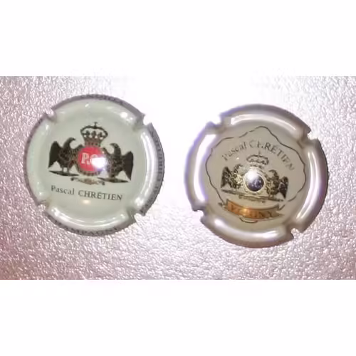 2 Plaques De Muselet Champagne Pascal Chrétien