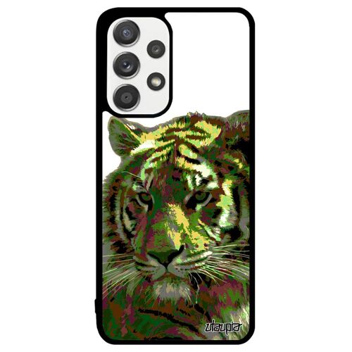 Coque Tigre Samsung A33 Silicone Tigresse Sm-A336b Original Noir Animaux Du Bengal Metal Animal Fauve Sauvage Design Vert De Galaxy