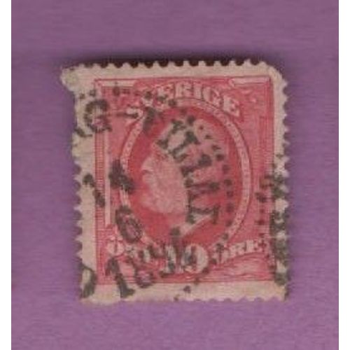 Timbre Suede Sverige Vers 1891 Oscar Ancien Oblitéré