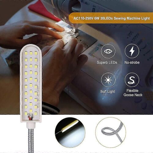 Lampe de machine à coudre LED 6w lampe de base fixe, tube flexible conception de col d'oie pour les tâches ménagères (1ps)