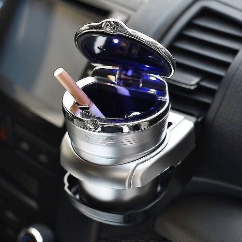 Cendrier De Voiture Avec Lumière - Design Noir Et Blanc - Porte-Cigarette Sans Fumée-Bon