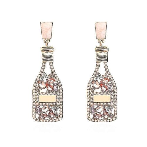 2pcs Perles Boucle D'oreille Perlé E Champagne Bouteille Boucles D'oreilles Champagne Boucles D'oreilles Champagne Bouteille Boucles D'oreilles Pour Femmes Fille