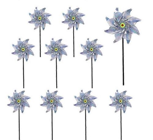 Dhrs 10 Pcs Réflecteur de moulin à vent Répulsif pour oiseaux, Répulsif pour oiseaux réfléchissant, Répulsif pour oiseaux réfléchissants pour moulin à vent Anti-oiseaux pour protéger le jardin, le ver