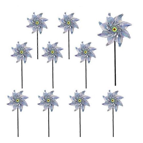 Dhrs 10 Pcs Réflecteur de moulin à vent Répulsif pour oiseaux, Répulsif pour oiseaux réfléchissant, Répulsif pour oiseaux réfléchissants pour moulin à vent Anti-oiseaux pour protéger le jardin, le verger, Ya