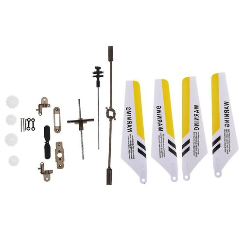 Syma Ensemble complet de pièces de rechange compatibles Syma S107 RC Hélicoptère, Pales principales, Arbre principal, Décorations de queue, Accessoires de queue, Barre d'équilibre, Jeu d'engrenages, C