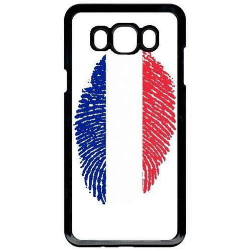 Coque galaxy j7 (2016) - empreinte digitale drapeau france - noir