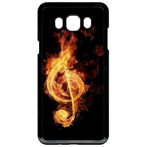 Coque Galaxy J7 (2016) - Clef De Sol En Feu - Noir