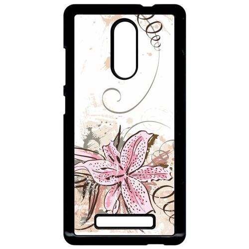 Coque xiaomi redmi note 3 - lily with grunge floral - noir