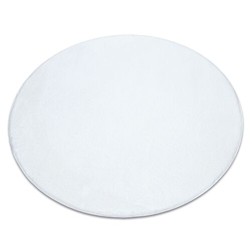 Cercle 100 Cm Tapis Cercle Posh Shaggy Ivoire Très Épais, En Peluche, Antidérapant, Lavable