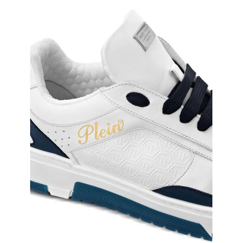 Philipp Plein Baskets En Cuir À Logo Embossé - Blanc
