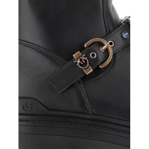 Pinko Bottines À Détails De Surpiqûres - Noir