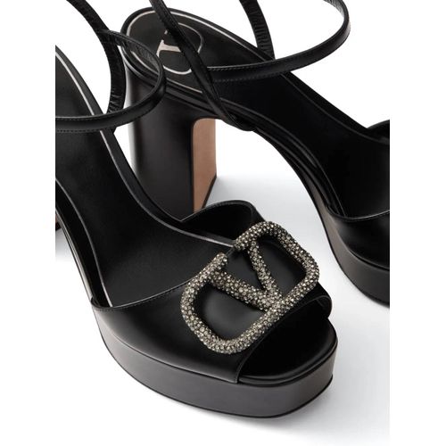 Valentino Garavani Sandales Plateforme 115 Mm Vlogo Signature - Noir