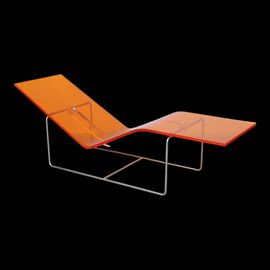 Chaise Longue Aposwaveapos En Plexiglas Orange Par Jeanmarie Massaud Orange